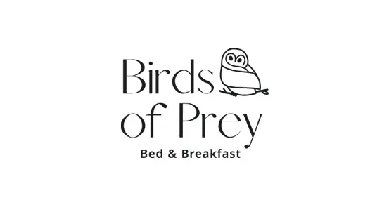 Logo van B&B Birds of Prey, een bijzondere bed & breakfast in natuurlijke omgeving. Studio Smaakt ontwierp de website en verzorgde de online uitstraling.