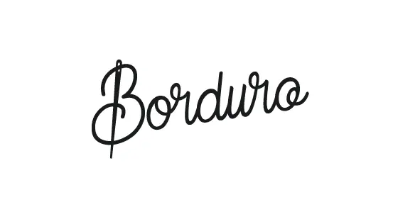 Logo voor Borduro, een kleine borduurstudio in Nijmegen, ontworpen door Studio Smaakt. Een modern en ambachtelijk ontwerp dat de persoonlijkheid van het merk weerspiegelt.